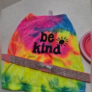 Tie DYE DOG SHIRT and Collar